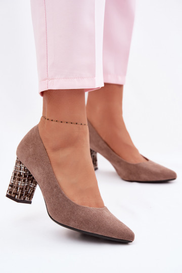 Sapatos de camurça com salto estiloso Sergio Leone PB414 cor marrom 2