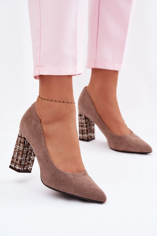 Sapatos de camurça com salto estiloso Sergio Leone PB216 cor marrom