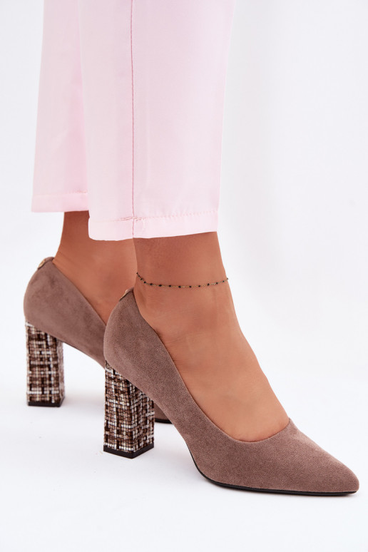 Sapatos de camurça com salto estiloso Sergio Leone PB216 cor marrom