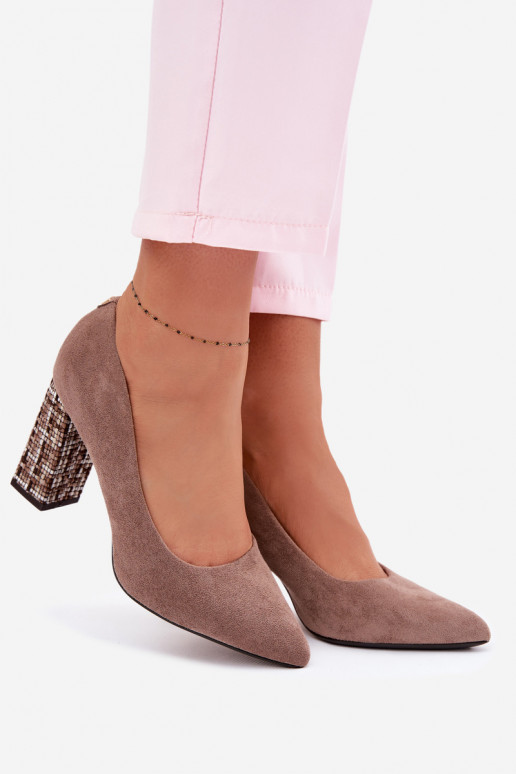 Sapatos de camurça com salto estiloso Sergio Leone PB216 cor marrom