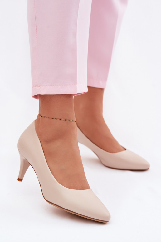 Sapato de couro ecológico Sergio Leone 1379 cor de marfim