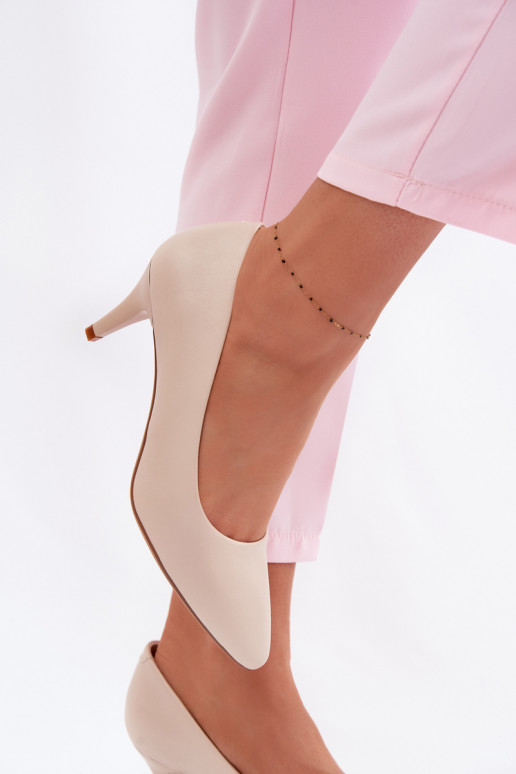 Sapato de couro ecológico Sergio Leone 1379 cor de marfim