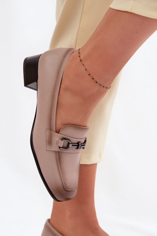 Pele sapato Feminino Klocke com enfeites Vinceza 39978 bege