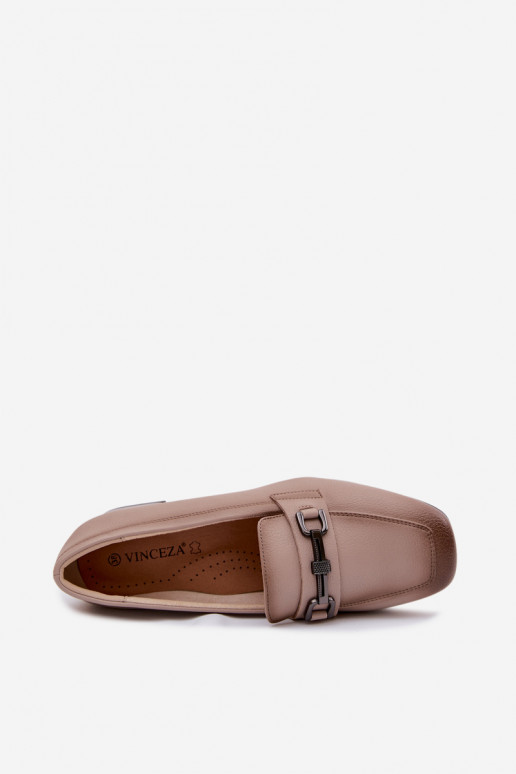 Pele sapato Feminino Klocke com enfeites Vinceza 39978 bege