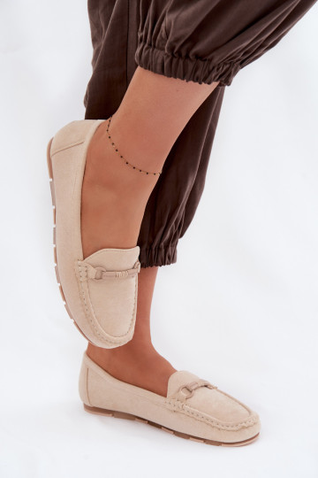 Mocassins Apartamento feminino bege Olisa