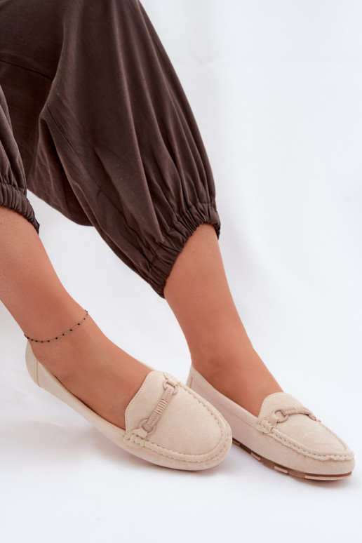 Mocassins Apartamento feminino bege Olisa