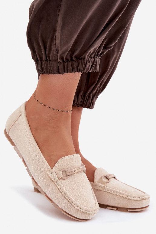 Mocassins Apartamento feminino bege Olisa