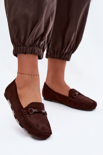 Mocassins femininos cor chocolate Olisa 2