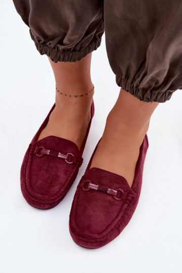 Mocassins femininos cor bordô Olisa