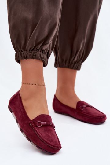 Mocassins femininos cor bordô Olisa 2