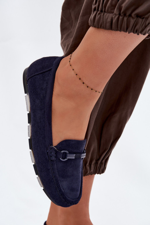 Mocassins Apartamento feminino azul escuro Olisa