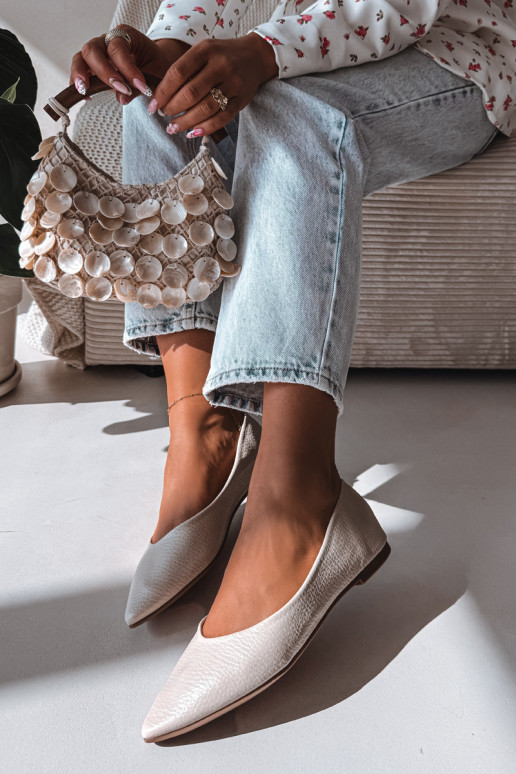 Bailarinas de couro ecológico bege Nelisa