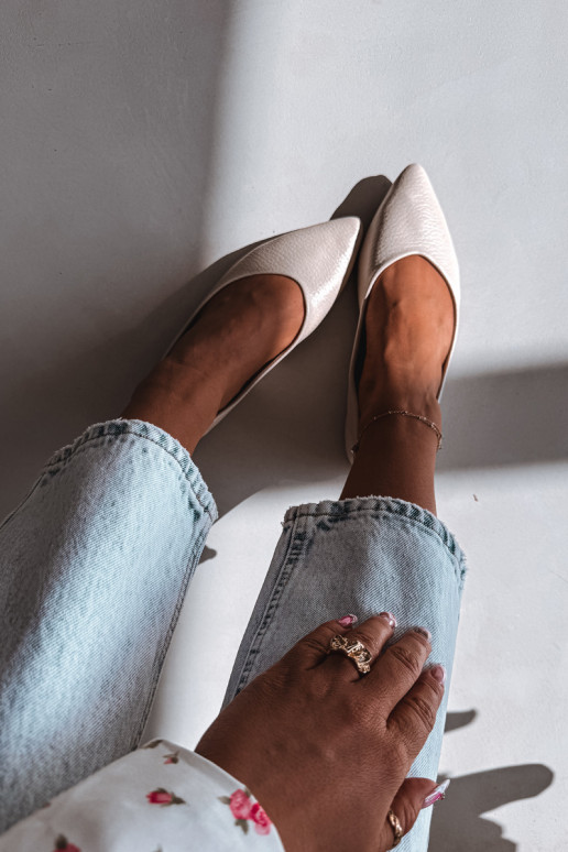 Bailarinas de couro ecológico bege Nelisa