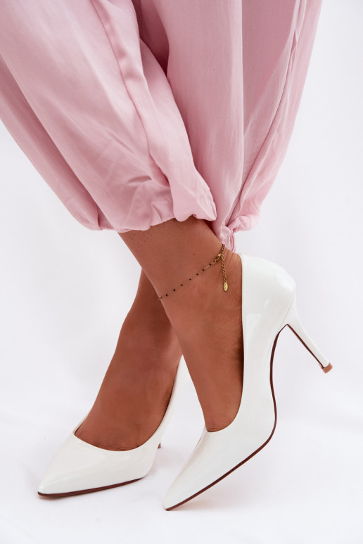 Salto alto patenteado clássicoImitacji Skóry cor branca Odira