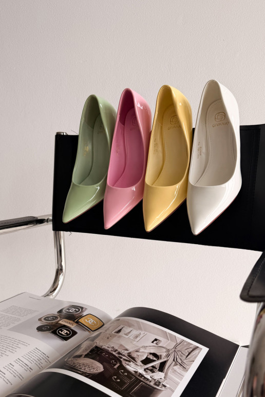 Salto alto patenteado clássicoImitacji Skóry cor amarela Odira