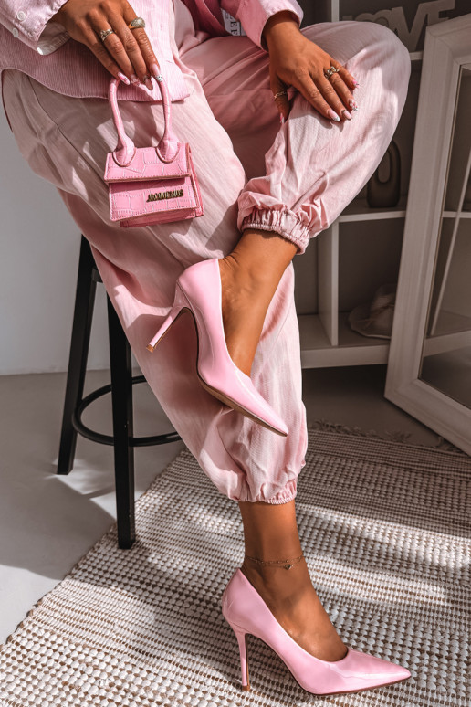 Salto alto patenteado clássicoImitacji Skóry cor rosa Odira