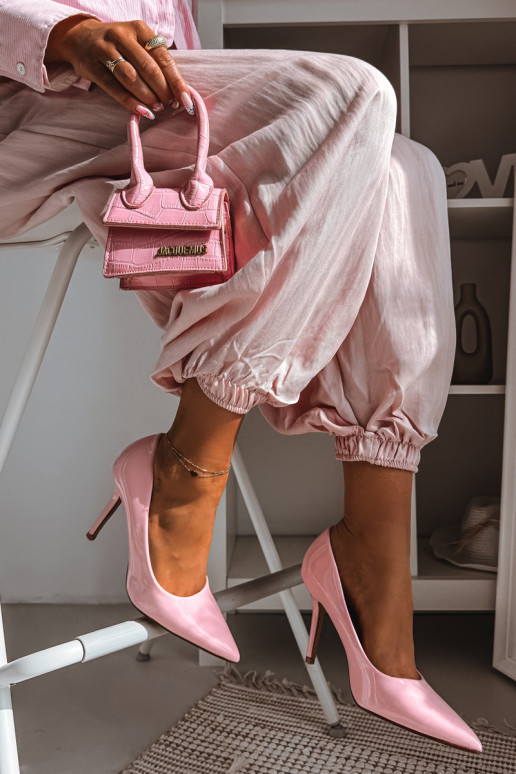 Salto alto patenteado clássicoImitacji Skóry cor rosa Odira