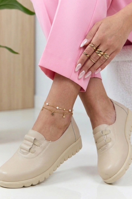 Botas de cano baixo em tom areia com...