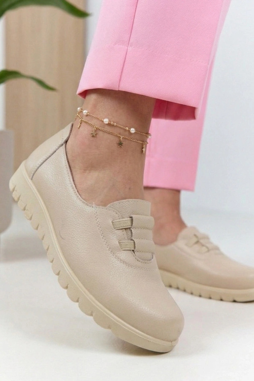 Botas de cano baixo em tom areia com...