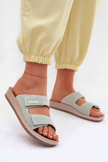 Chinelos femininos INBLU AG000015 na cor verde 2
