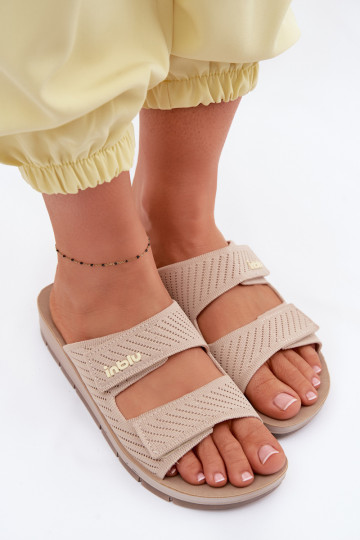 Chinelos femininos INBLU AG000015 na cor areia 2