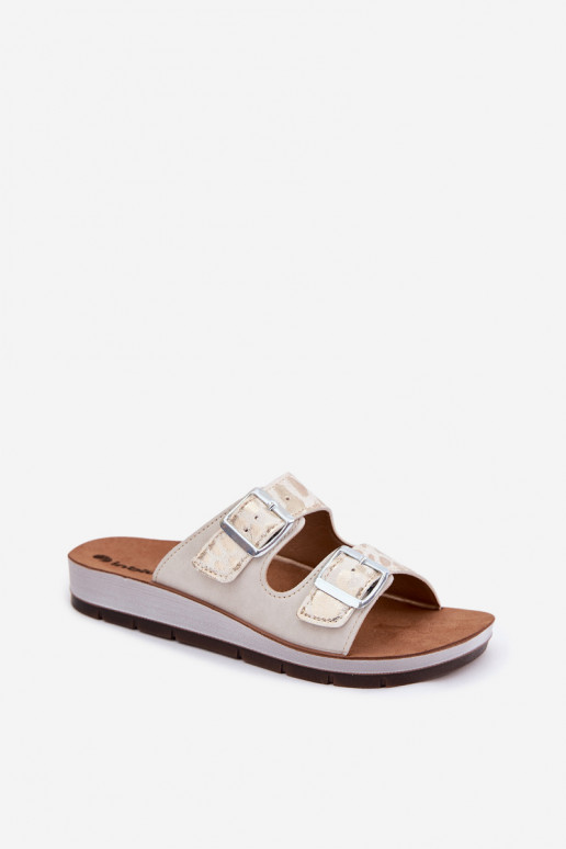 Chinelos femininos com fivelas Inblu CP000063 cor branca