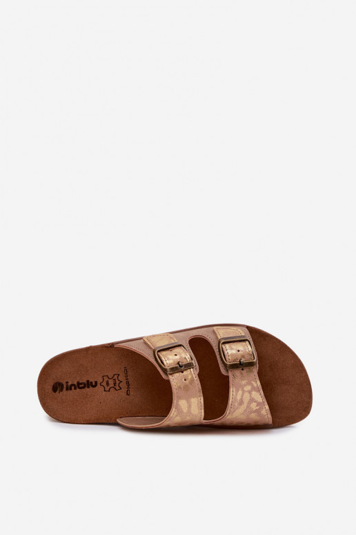 Chinelos femininos com fivelas Inblu CP000063 bege