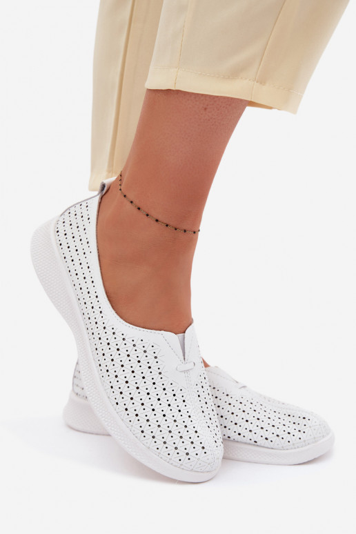 Pele com elementos abertos sapato Feminino cor branca Eliva