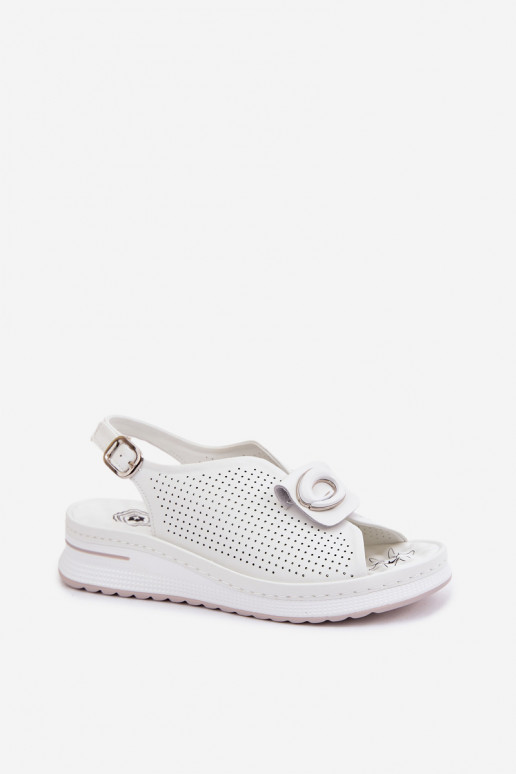 Sandálias femininas Feminino Com decorações Detalem cor branca Deliva