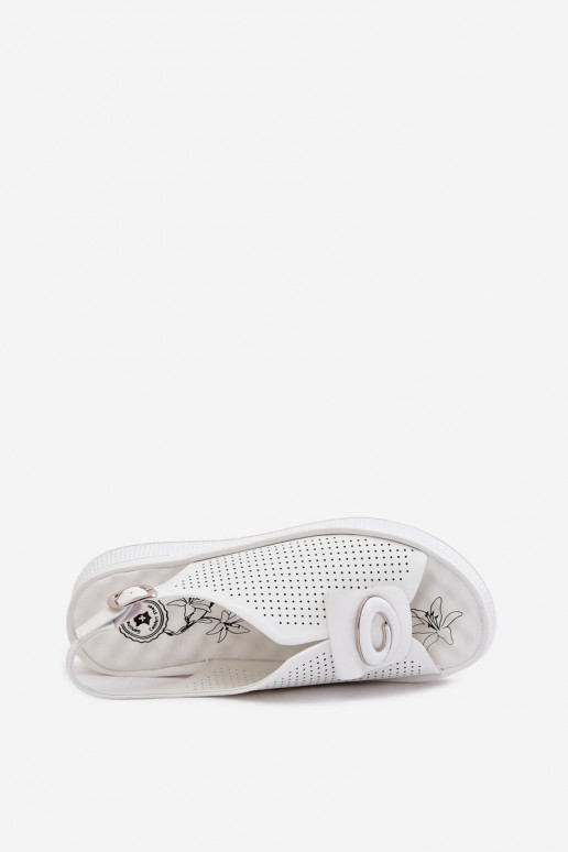 Sandálias femininas Feminino Com decorações Detalem cor branca Deliva