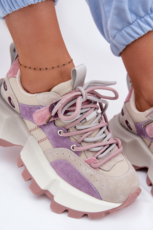 Pele de camurça À modalo de tênis Feminino GOE TT2N4026 Cor violeta