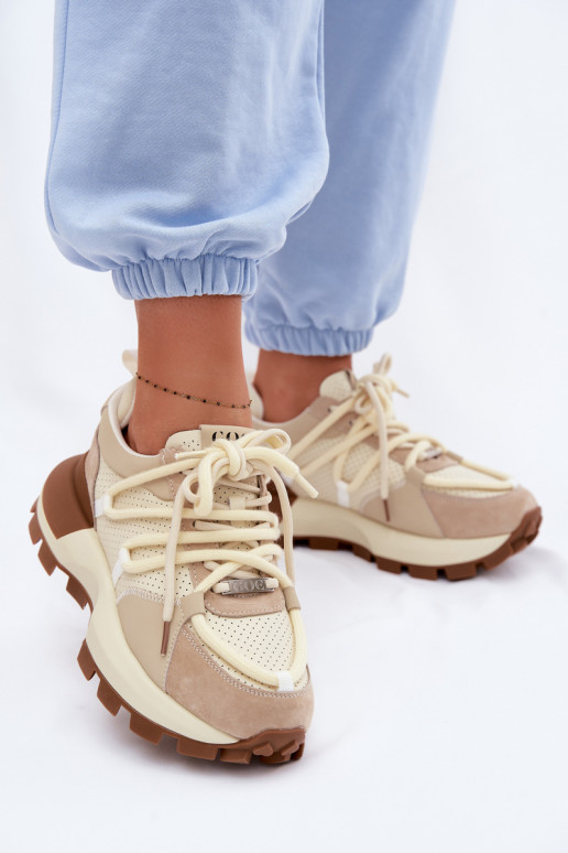 Pele de camurça À modalo de tênis Feminino GOE TT2N4021 bege