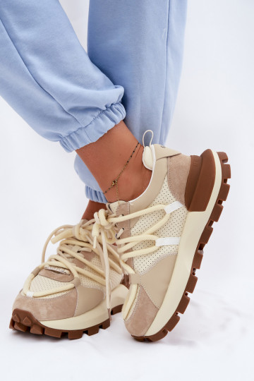 Pele de camurça À modalo de tênis Feminino GOE TT2N4021 bege 2