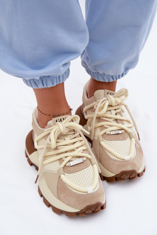 Pele de camurça À modalo de tênis Feminino GOE TT2N4021 bege