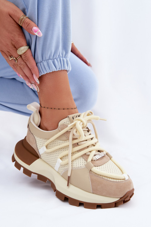 Pele de camurça À modalo de tênis Feminino GOE TT2N4021 bege