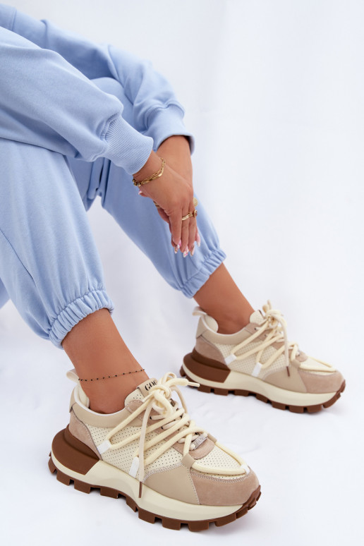 Pele de camurça À modalo de tênis Feminino GOE TT2N4021 bege