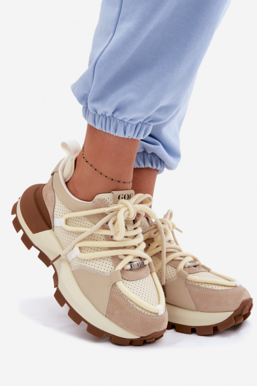 Pele de camurça À modalo de tênis Feminino GOE TT2N4021 bege