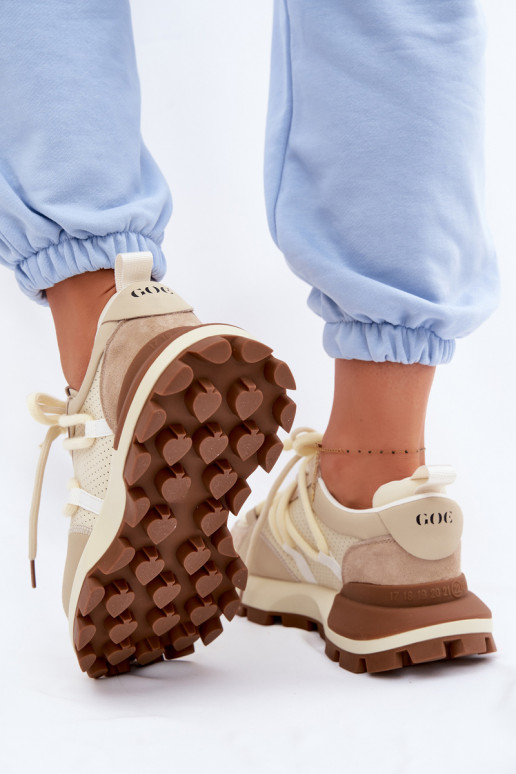 Pele de camurça À modalo de tênis Feminino GOE TT2N4021 bege