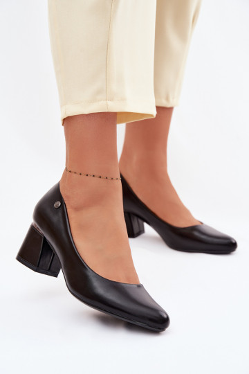 Sapatos de salto pretos Vinceza 62292 2
