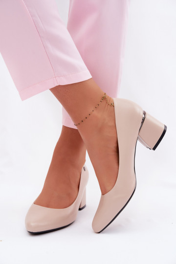Sapatos de salto na cor areia Vinceza 62292