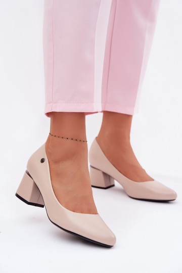 Sapatos de salto na cor areia Vinceza 62292 2