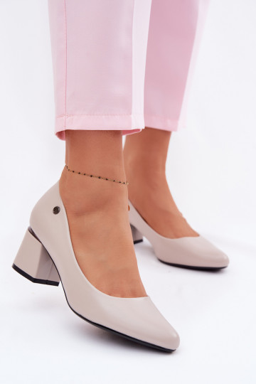 Sapato com salto Vinceza 62292 cor cinza