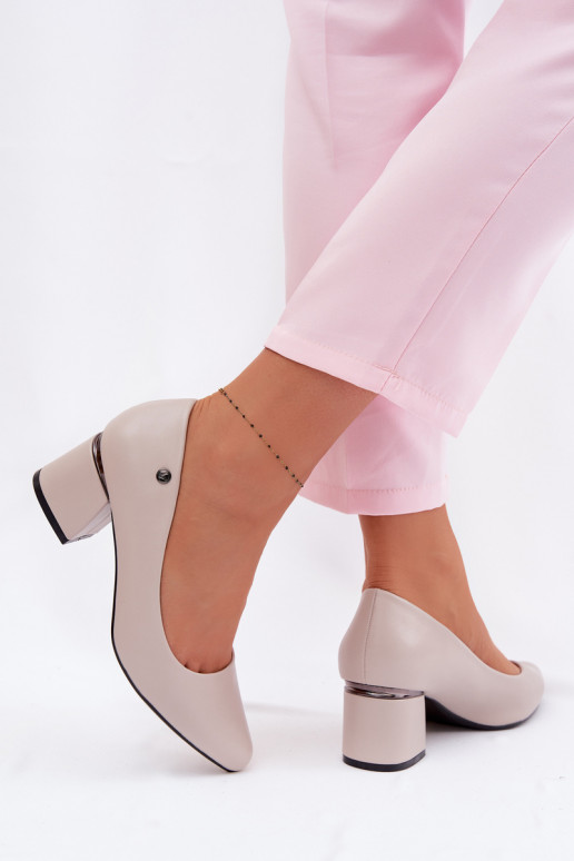 Sapato com salto Vinceza 62292 cor cinza