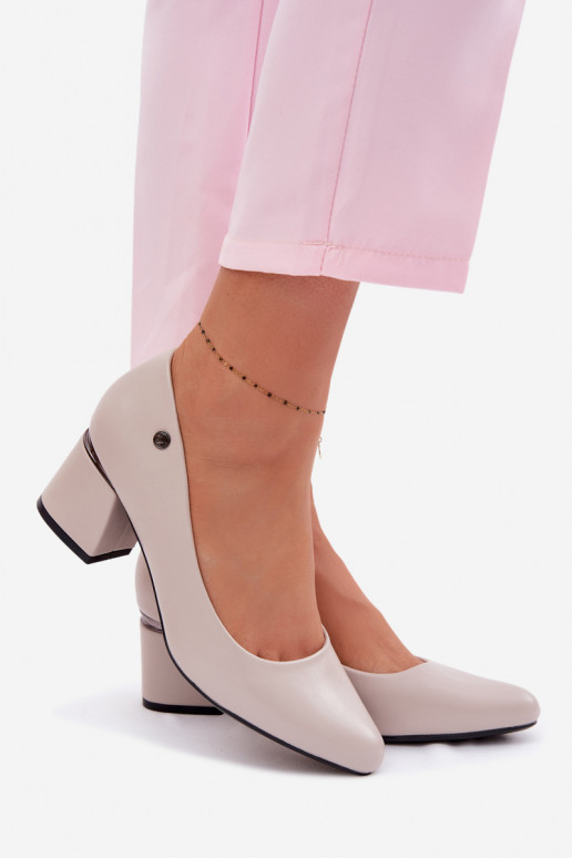 Sapato com salto Vinceza 62292 cor cinza