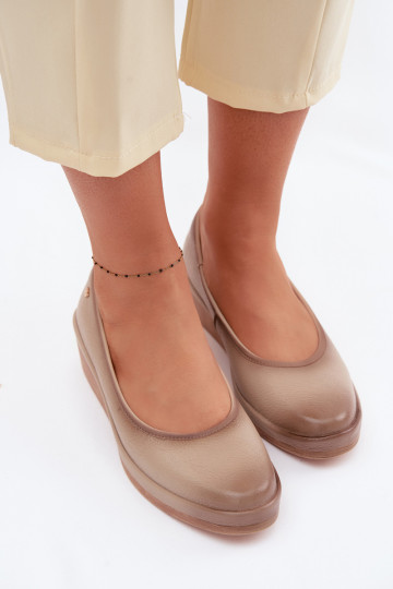 Botas de couro na cor areia para mulheres com plataforma Vinceza 39987