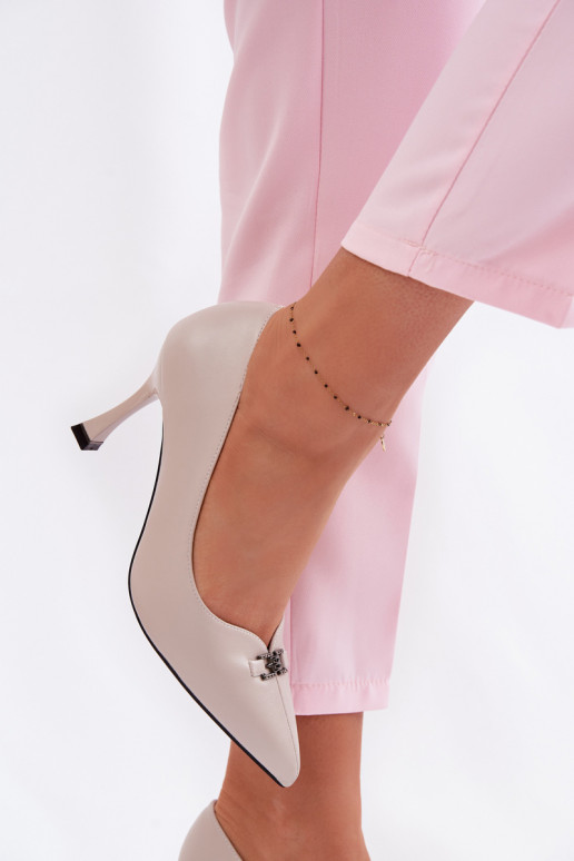 sapatos de salto alto Com decorações Detalem Vinceza 62291 cor cinza