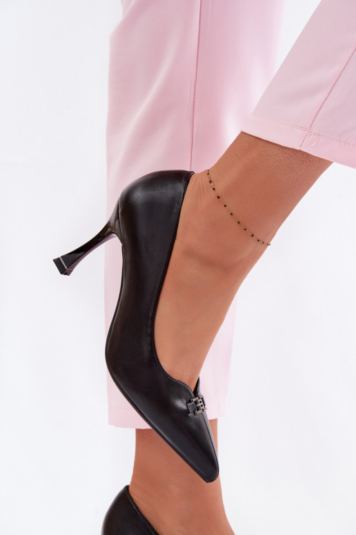 sapatos de salto alto Com decorações Detalem Vinceza 62291 cor preta