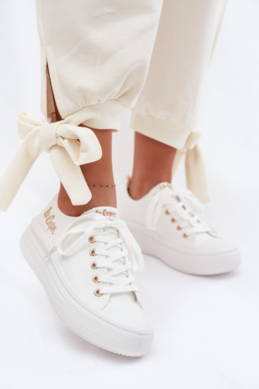 sapatos casuais com uma plataforma Lee Cooper LCEM-26-44-4482 cor branca