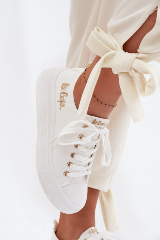 sapatos casuais com uma plataforma Lee Cooper LCEM-26-44-4482 cor branca