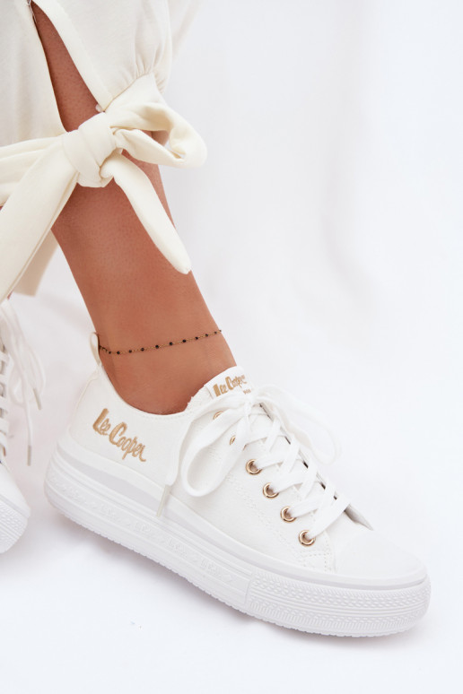 sapatos casuais com uma plataforma Lee Cooper LCEM-26-44-4482 cor branca